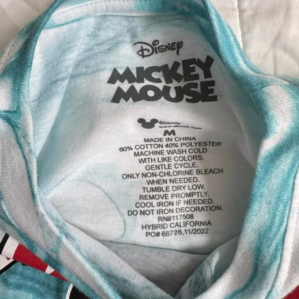Mickey mouse graphic tee White and blue tie‎ dye youth size 10 summer casual